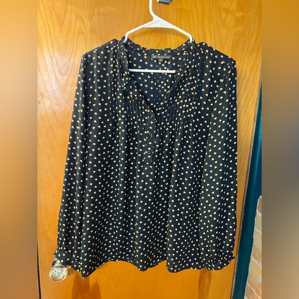 Adrianna Papell Black and Gold Women's Top